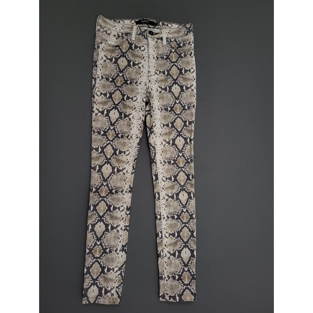 Hudson Los Angeles Barbara Super Skinny Snakeskin Print‎ Jeans Womens Size 25